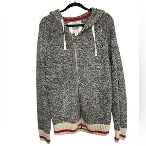 Roots Cabin Canada Hooded Sweater With Zipper - Mens L